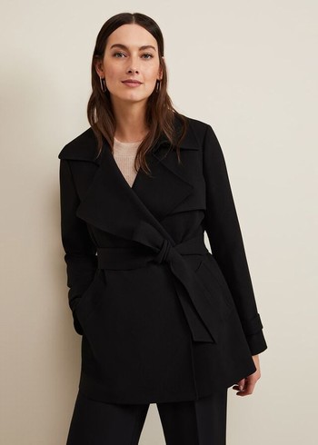 Phase Eight Demi Belted Coats Black Australia | SN0159624